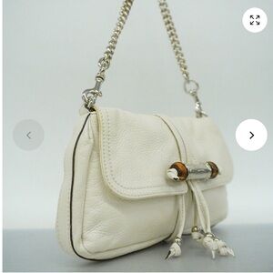 Gucci Bamboo 235320 vintage Leather Shoulder Bag Ivory